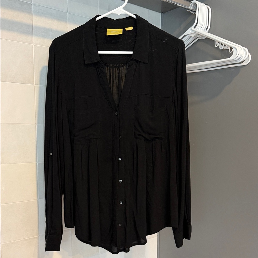 Maeve Black Button Down Shirt
